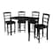 International Concepts Square 30X48 Gathering Height Table with 4 Madrid Stools, Black, 30 W, 48 L, 36 in H, Wood, Black K46-3048-S402-4 - alternate 1